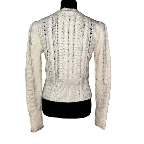Club Monaco ivory cream bauble sweater medium merino wool blend - Picture 2 of 5